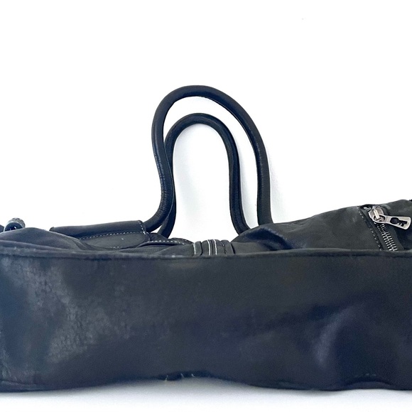 Black Leather Handbag Purse Shoulder Bag made in Italy by Ben Heart - Picture 6 of 7